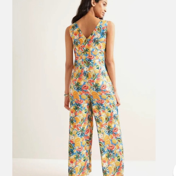 Farm Rio Anthropologie M NWT Fruit Medley Jumpsuit Romper Wide Leg - Picture 2 of 6